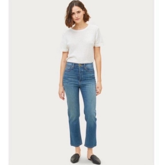 New the GREAT. the STRAIGHT A High Rise Button Fly Crop Women's Jean - Picture 1 of 10